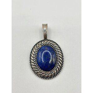 Vintage Carolyn Pollack Sterling Silver 925 Oval Lapis Lazuli Pendant